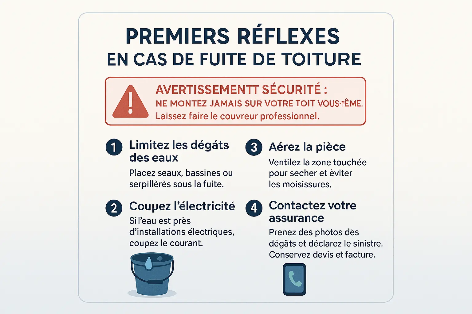 Réflexes à avoir en cas de fuite de toiture