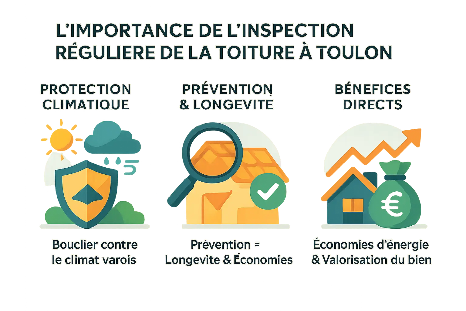 Illustration d'une toiture inspectée à Toulon avec des outils professionnels